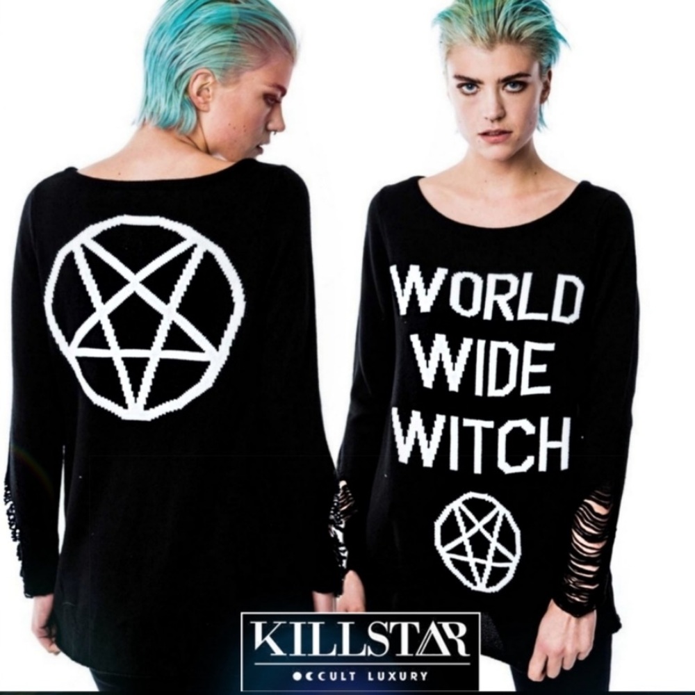 Killstar World Wide Witch Sweater with Pentagram